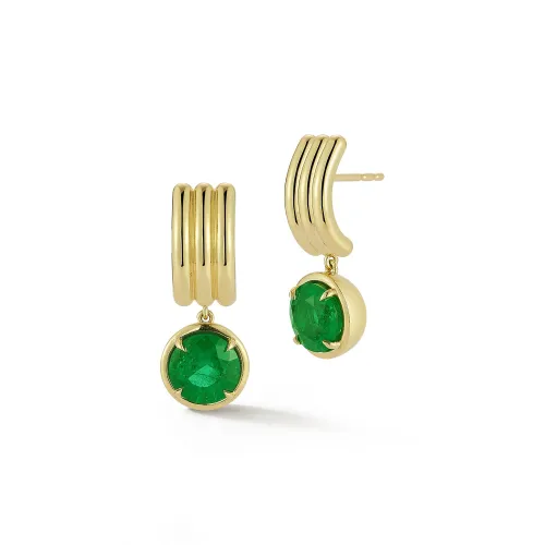 FORME Triple Row Large Emerald Drop Earrings