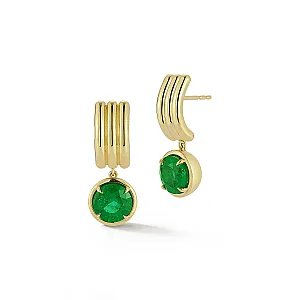 FORME Triple Row Large Emerald Drop Earrings