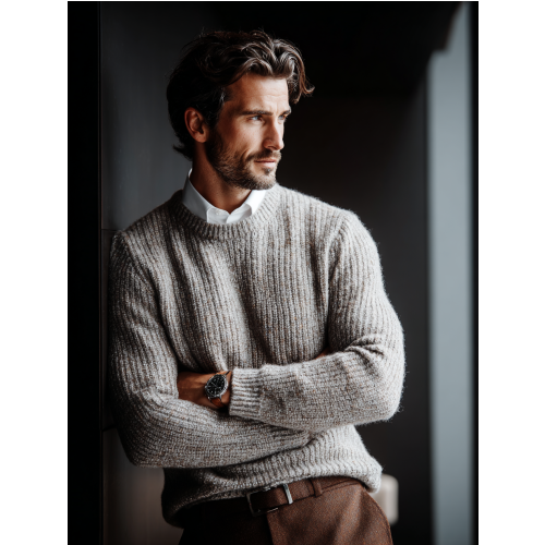 Grey Wool Sweater Mark
