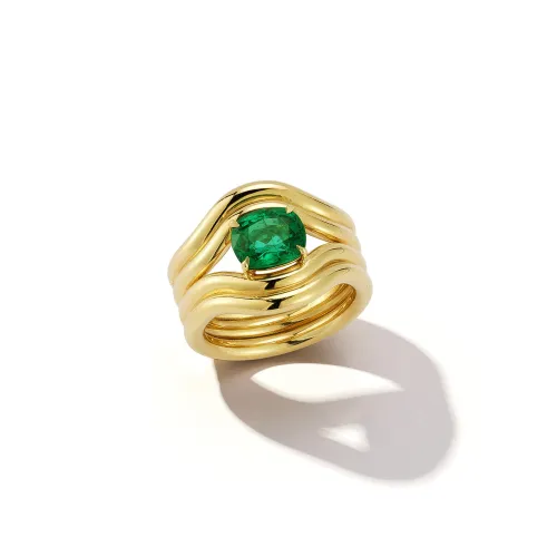 FORME Emerald Cushion Contour Ring