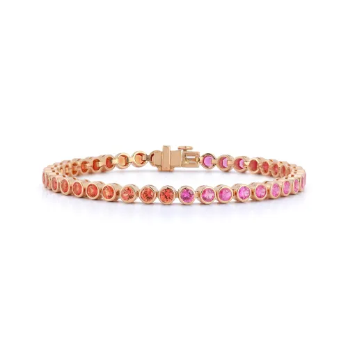 Anniversary Magenta and Orange Sapphire Tennis Bracelet