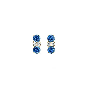 Prive Petite Double Blue Sapphires and Diamond Studs