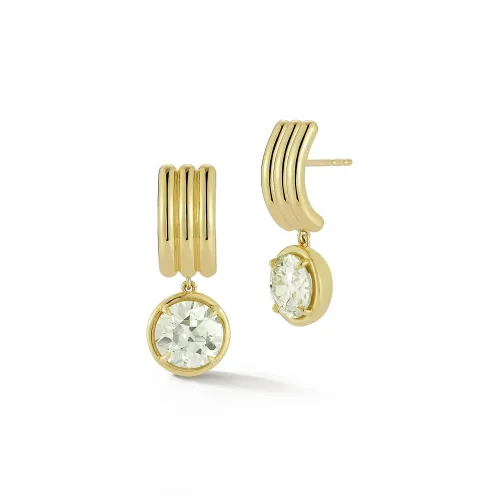 FORME Triple Row Large Diamond Drop Earrings