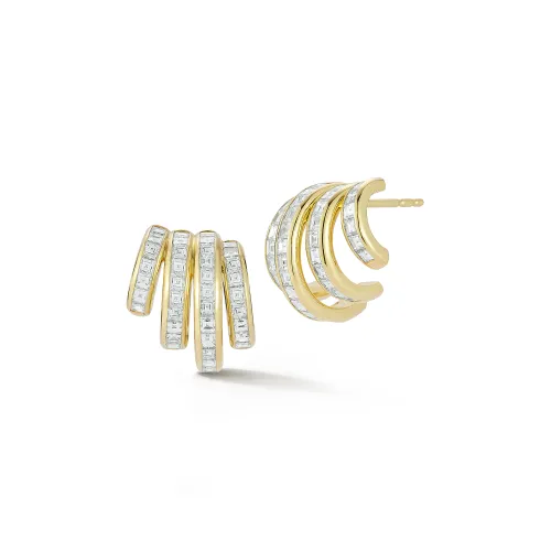 FORME Carre Cut Diamond Arche Earrings